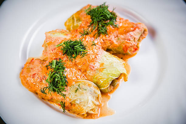 istock cabbage rolls, Ukrainian cuisine, greens, vegetarian dish 535473818