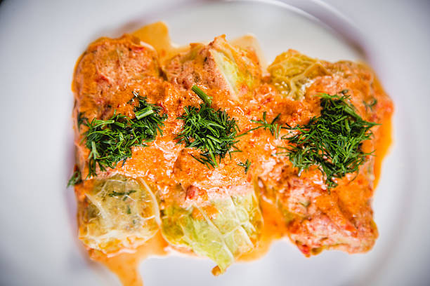 istock cabbage rolls, Ukrainian cuisine, greens, vegetarian dish 535473882
