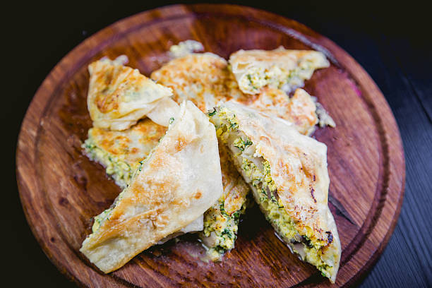 istock cake fried in a pita bread with mushrooms, tasty dish 535474068
