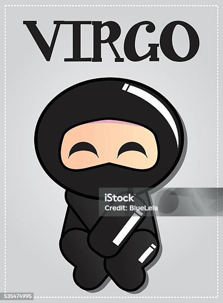 Zodiac Sign Virgo With Cute Black Ninja Character Stock Illustration -  Download Image Now - 2015, Animal, Animal Markings - iStock