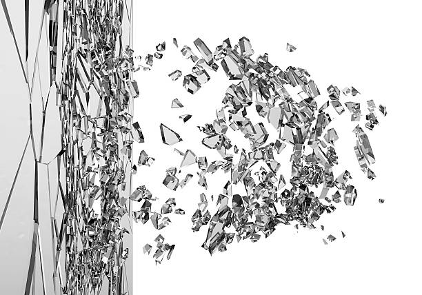 istock Broken Glass into Pieces isolated on white background 535476419