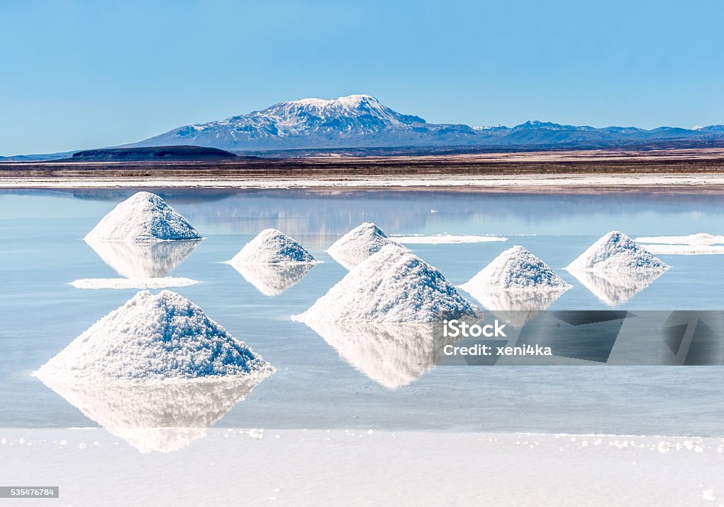Salt lake - Salar de Uyuni in Bolivia Lithium Stock Photo