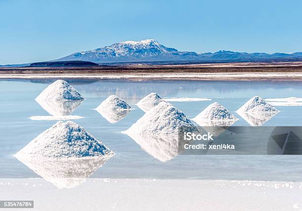Salt Lake Salar De Uyuni In Bolivia Stock Photo - Download Image Now - Lithium, Bolivia, Water