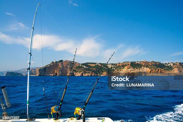 Fishing Trolling Boat Rods In Mediterranean Cabo Nao Cape Stock Photo - Download Image Now