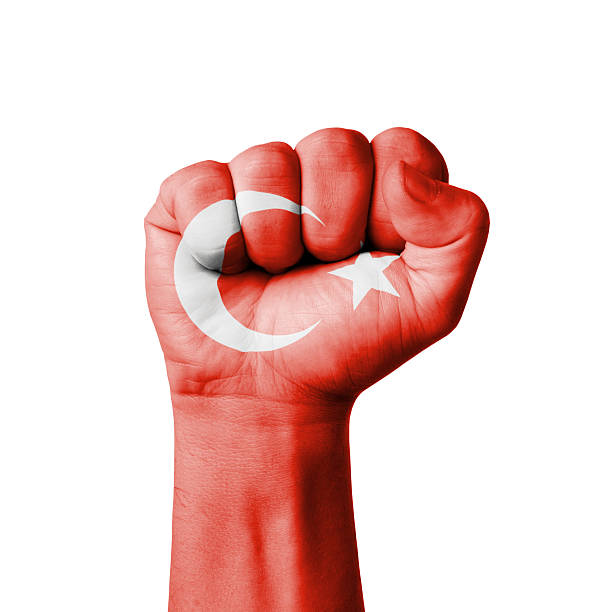 istock Fist of Turkey flag painted 535477549