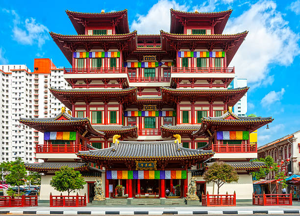 dente tempio del buddha di reliquia, singapore - chinatown foto e immagini stock