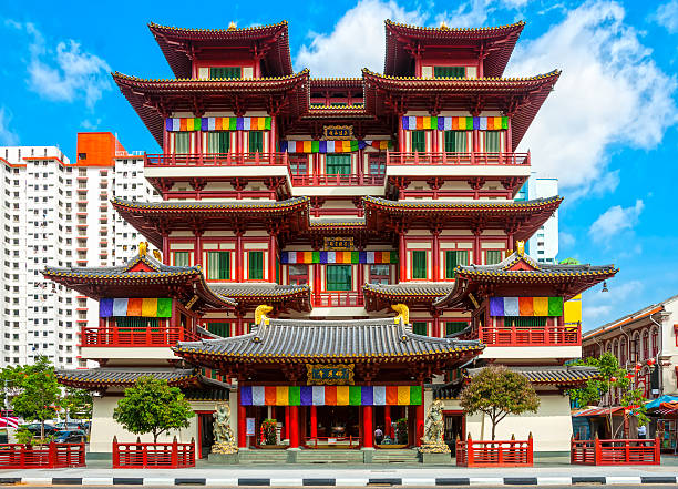 buddha トゥース遺跡寺院、シンガポール - temple singapore city singapore buddhism ストックフォトと画像