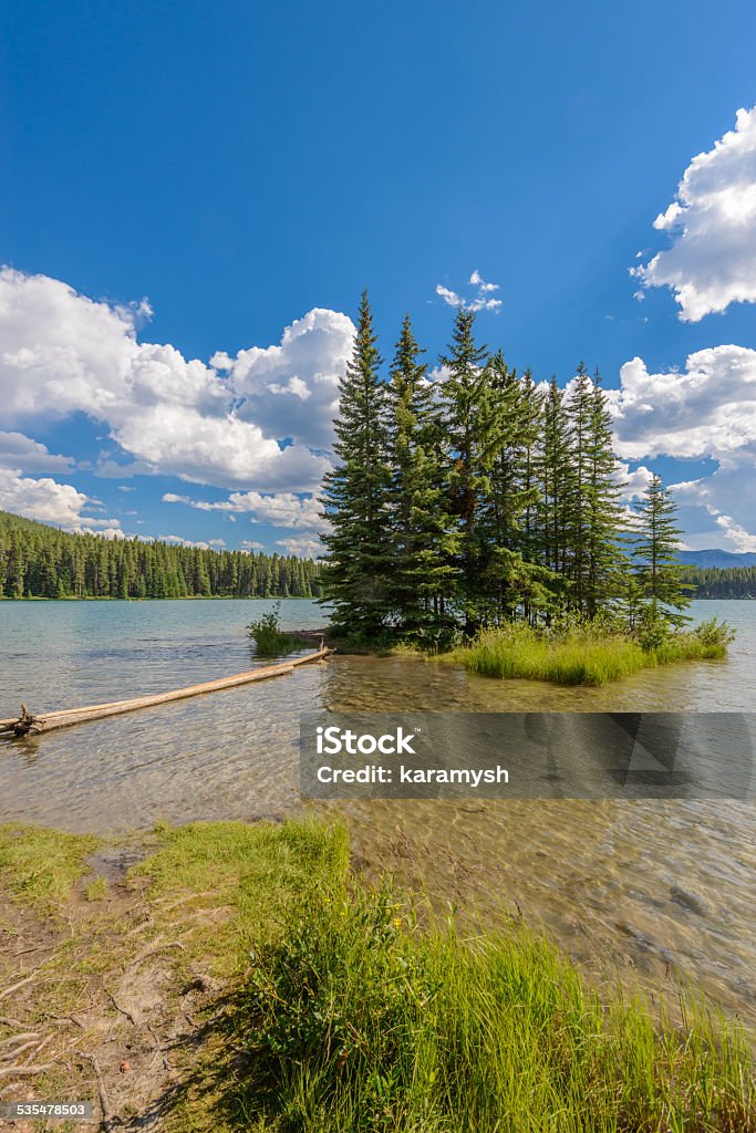 Two Jacks Lake, Canadian Rockies The majestic Two Jacks Lake in Banff National Park, Canadian Rockies 2015 Stock Photo