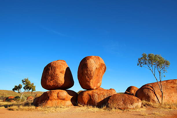 Devils Marbles, Australian outback stock photo