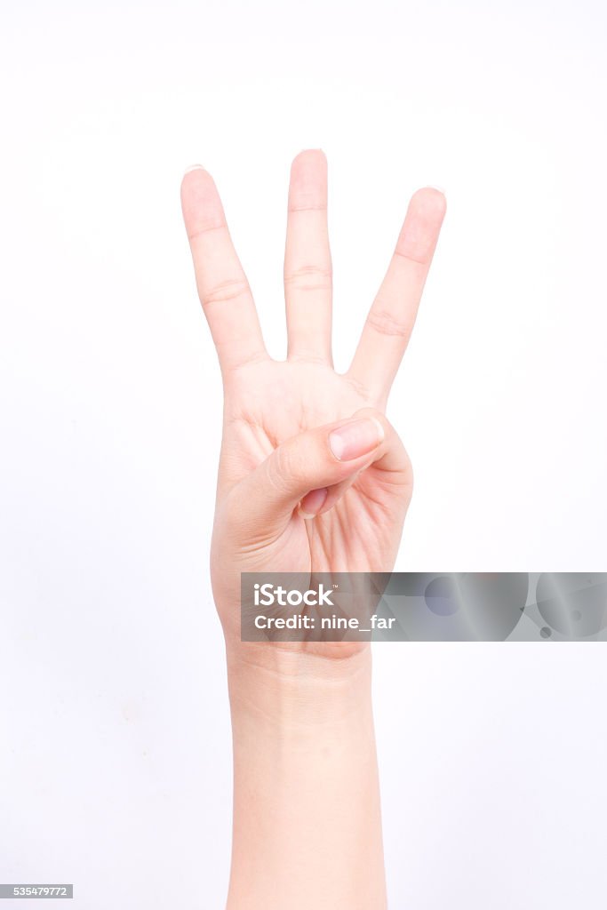 Finger-hand Symbole isoliert Konzept drei Punkte Lektion erfahren Sie Unterricht - Lizenzfrei Bildung Stock-Foto