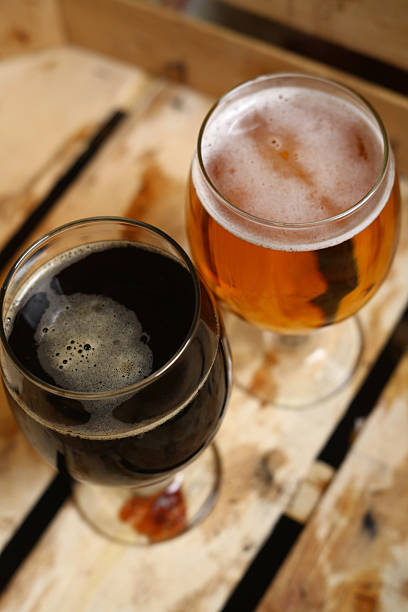 istock Two glasses of beer in a crate 535480365