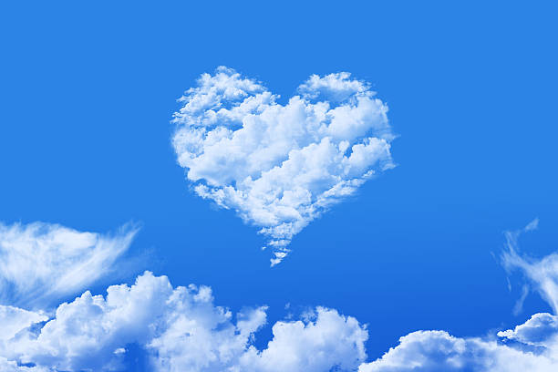 istock Natural shape heart in the sky with clouds. 535481043