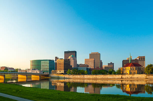istock Dayton Skyline and River with Reflections at the Early Morning 535481586