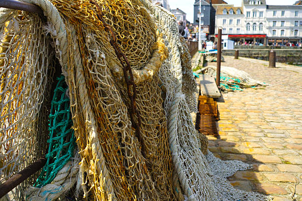 istock Fisherman's nets in old harbor in France 535481796