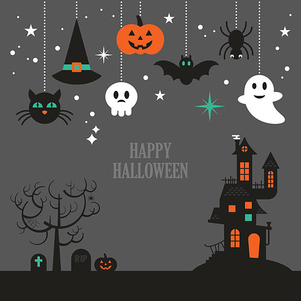 illustrations, cliparts, dessins animés et icônes de halloween fond avec des éléments de conception décoratif - pattern evil template continue