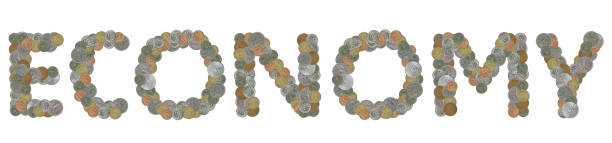 istock ECONOMY word with Old Coins 535487636