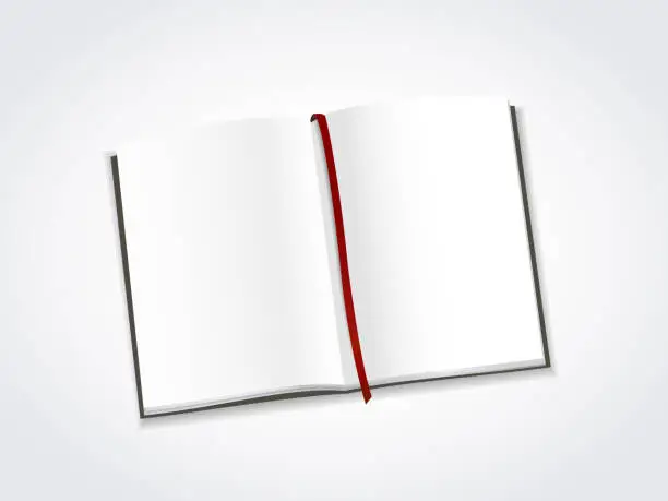 Vector illustration of blank open notebook template