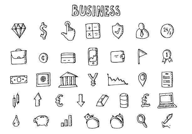 Business icons set. vector art illustration