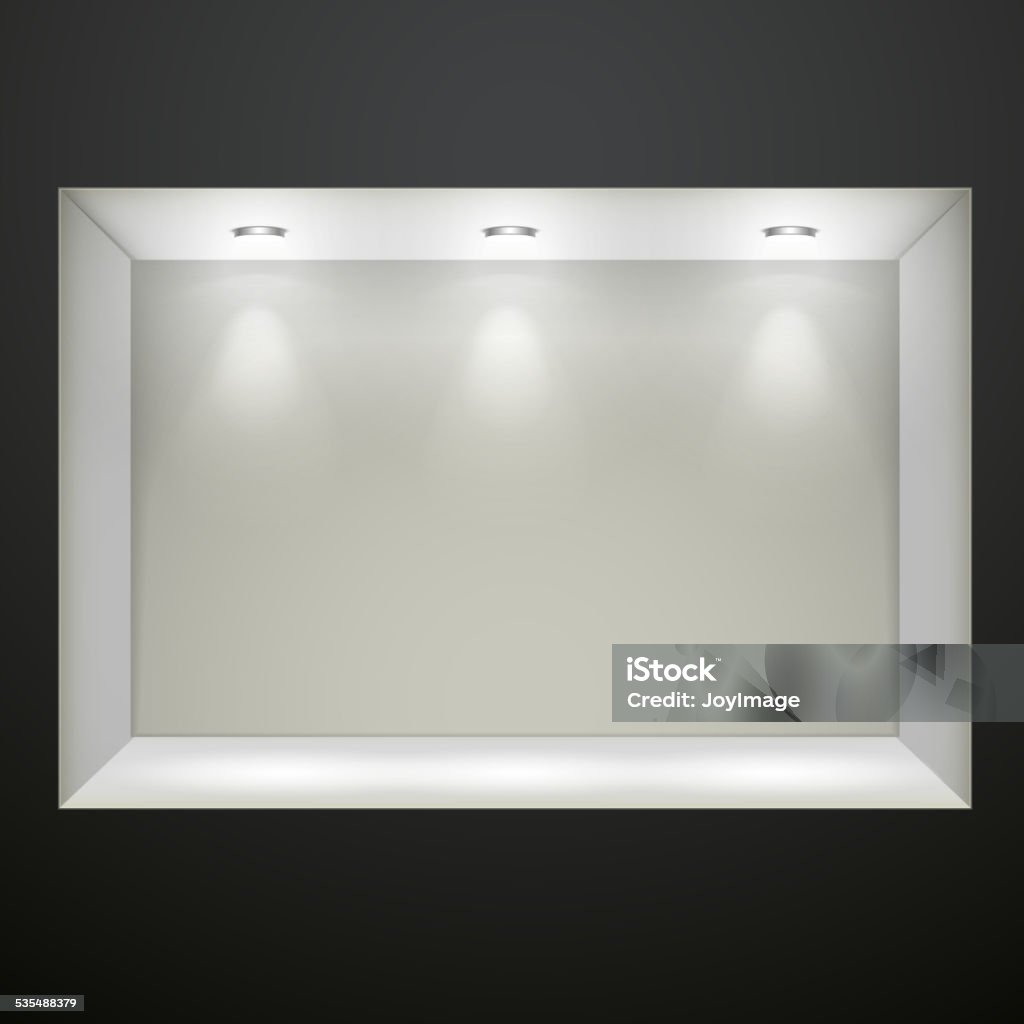 black wall with empty niche black wall with empty niche for exhibition 2015 stock vector