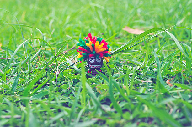 poupée de reggae marche dans le jardin. - doll wood sadness depression photos et images de collection