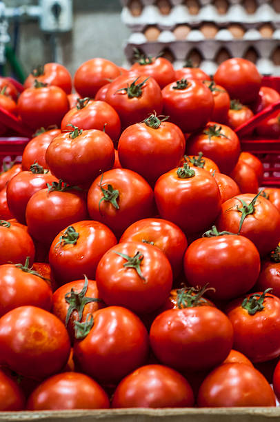 istock Tomato display at the farmers Market 535489600