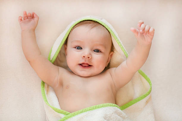 istock the child wrapped in a towel 535492067