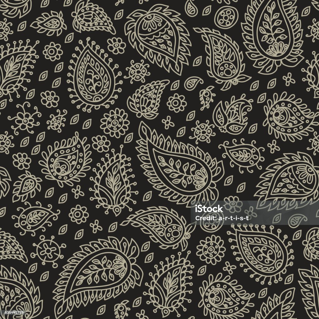 PAYSLEY_bw EPS 8 file. Layered , grouped. Don't contain any transparency. Seamless pattern, you can use it as wallpaper. Paisley Pattern stock vector