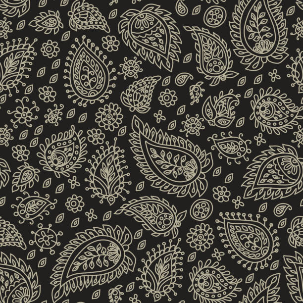 PAYSLEY_bw EPS 8 file. Layered , grouped. Don't contain any transparency. Seamless pattern, you can use it as wallpaper. paisley pattern stock illustrations