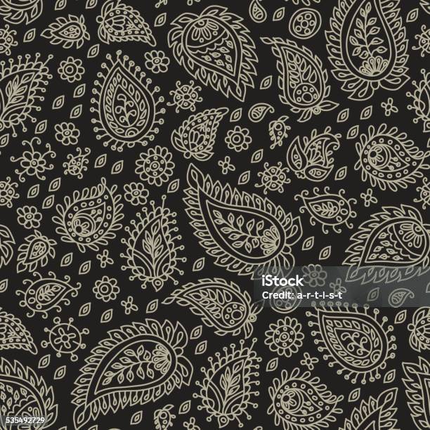 Paysleybw Stock Illustration - Download Image Now - Paisley Pattern, Culture of India, Pattern