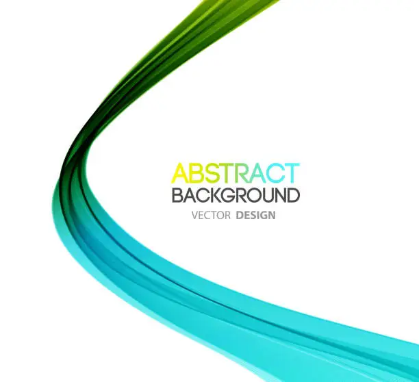 Vector illustration of Abstract curved lines background. Template brochure design