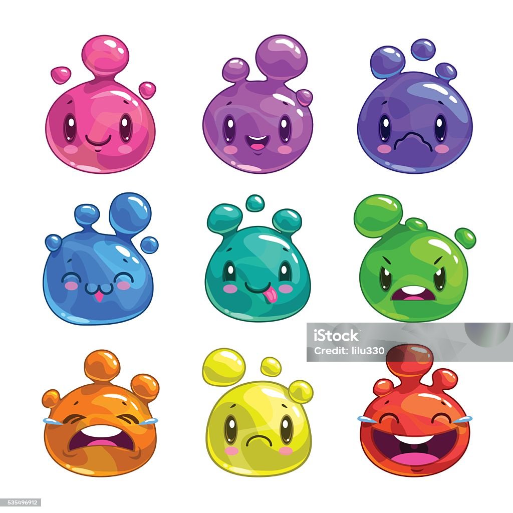 Funny Cartoon Colorful Little Bubble Characters Stock Illustration -  Download Image Now - Characters, Monster - Fictional Character, Leisure  Games - iStock