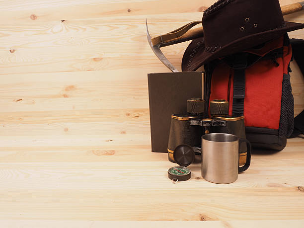 istock Concept. scene expedition in retro style 535497004