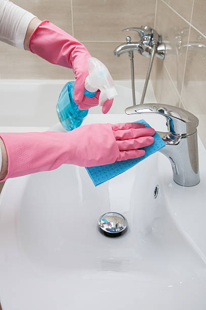 istock Housemaid cleaning a bathroom 535497046
