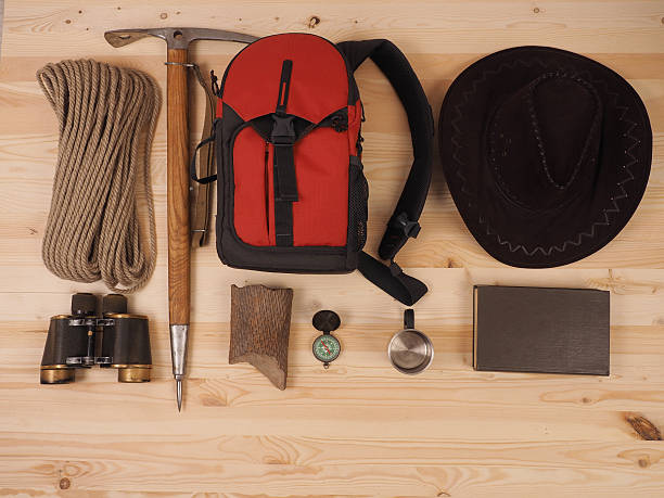 istock Concept. scene expedition in retro style 535497392