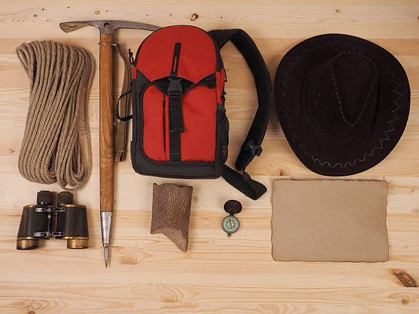 istock Concept. scene expedition in retro style 535497466