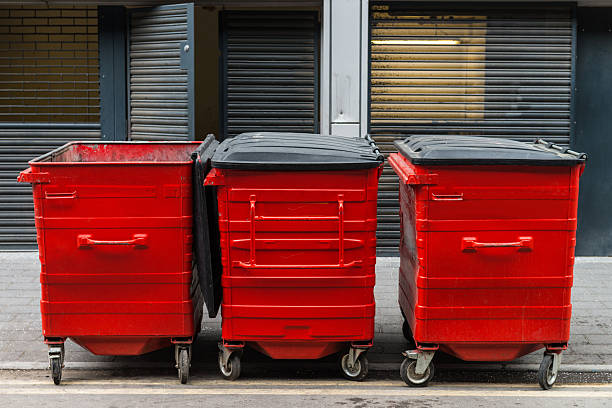 Wheeled Garbage Cans stock photo