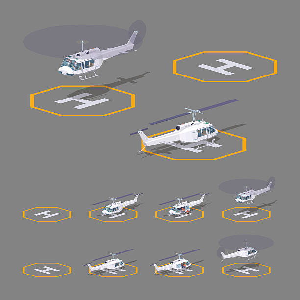 niskie poli heli pad - helipad stock illustrations