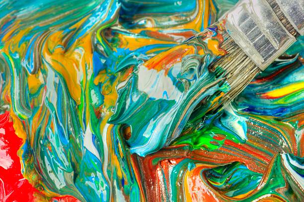 istock Colorful paints and brush 535502090