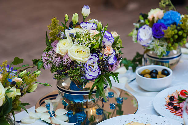 istock beautiful decor of flowers on a wedding table in restaurant 535504674