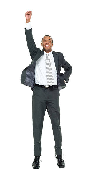 istock Smiling businessman trying to fly 535504892