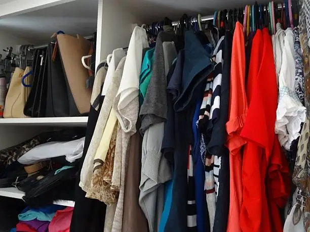 Clothing in wardrobe