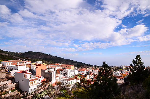 Village of Vilaflor among a forest of pines in the mountain at tenerife in the Spanish Canary Islands.