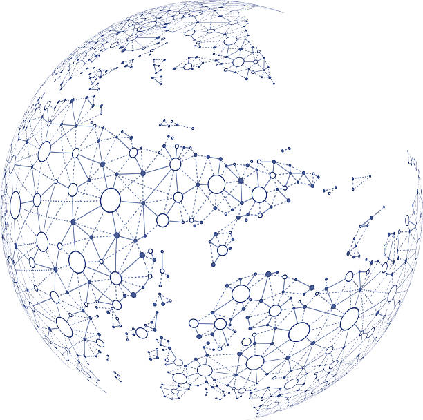 ilustrações de stock, clip art, desenhos animados e ícones de rede global - social networking abstract community molecular structure