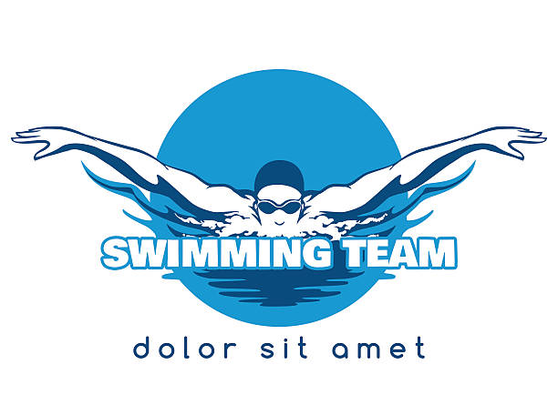 ilustraciones, imágenes clip art, dibujos animados e iconos de stock de vector de logotipo del equipo de natación - natación