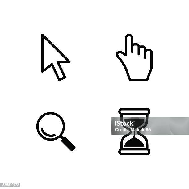 Vector Set Mouse Cursors Stock Illustration - Download Image Now - Cursor, Icon Symbol, Hourglass
