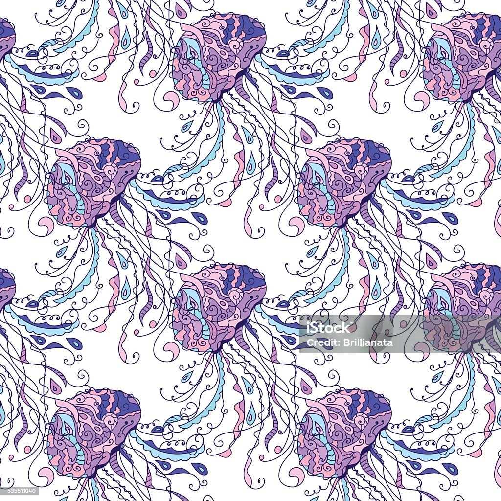 Jellyfish Fish Pattern Jellyfish Seamless Pattern Stock Illustration - Download Image Now ...