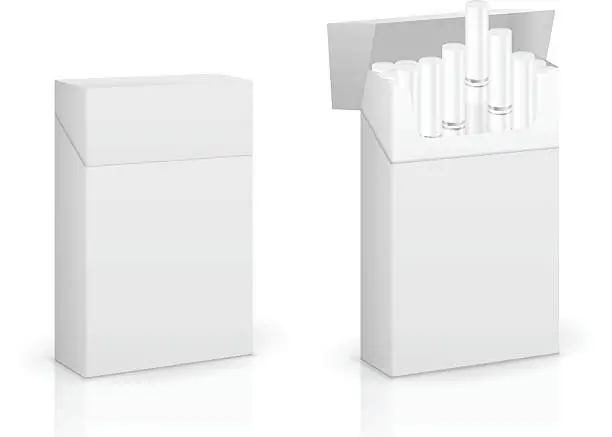 Vector illustration of cigarette box set