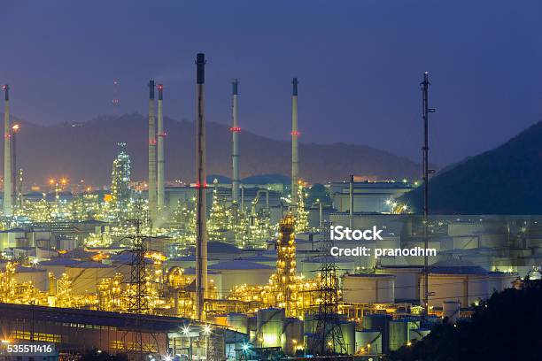 Night Aerial View Automative Refinery Stock Photo - Download Image Now - Industry, Building - Activity, Business Finance and Industry