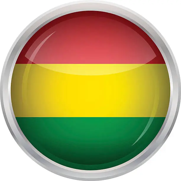 Vector illustration of Glossy Button - Flag of Bolivia