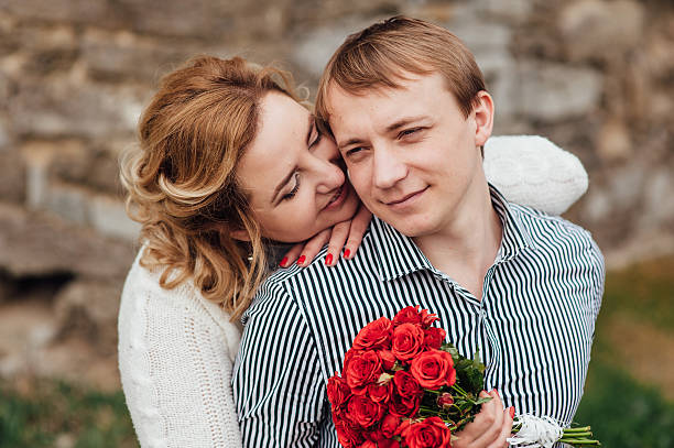istock Happy smiling couple having fun outdoors 535513140